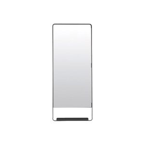 Lomadox Badspiegel CHARLESTON-61, Badezimmer Spiegel mit Ablage in schwarz,  B/H/T: ca. 60/85/12 cm