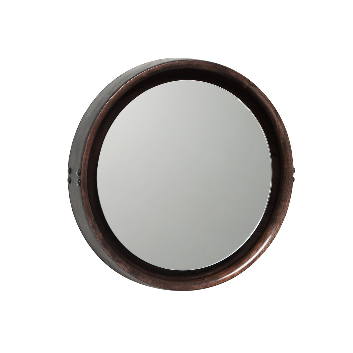 Mater - Sophie Mirror, mittel Ø 50 cm grau / schwarz