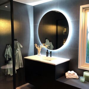 Artforma Rundt spejl badeværelse med lys L82 rundt spejl til væg ø80, ø90, ø100