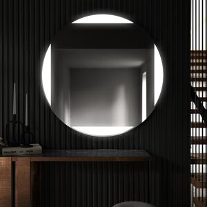 Artforma Rundt spejl badeværelse med lys L116 rundt spejl til væg ø80, ø90, ø100