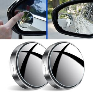 High Discount 1pair Reversing Mirror Lille runde spejl HD stor visning Suction Cup Blind Spot Mirror (Silver)