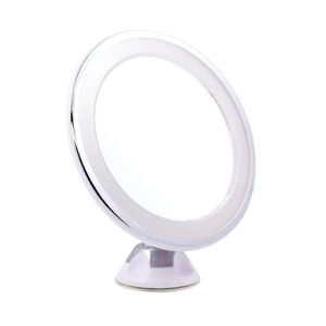 UNIQ Rundt Spejl med LED Lys og sugekop x10 forstørrelsesspejl - Hvid