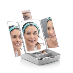 3-i-1 Makeup Spejl LED & Opbevaring-Spejl til Makeup-Makeup Bord White