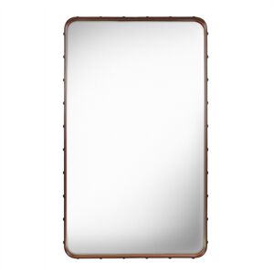 GUBI Adnet Wall Mirror Rectangular 65x115 cm - Tan leather