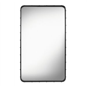 GUBI Adnet Wall Mirror Rectangular 65x115 cm - Black Leather