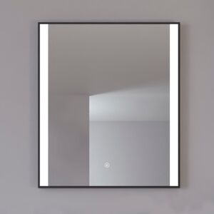 Loevschall Libra Spejl Med Lys, Dæmpbar, Touch, 60x70 Cm, Sort