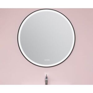 Cassøe Torino Spejl Med Lys, Dæmpbar, Ø80 Cm, Sort