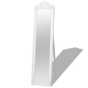 vidaXL fritstående vægspejl barok-stil 160 x 40 cm hvid