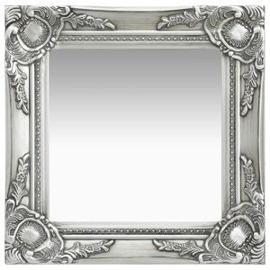 vidaXL vægspejl barokstil 40x40 cm sølvfarvet