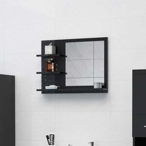 vidaXL badeværelsesspejl 60x10,5x45 cm spånplade sort højglans