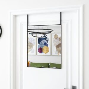 vidaXL dørspejl 50x60 cm glas og aluminium sort