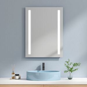 EMKE Espejo de baño con luz Espejo de baño LED, 80 x 60 cm espejo para baño  horizontal, Luz Blanca Fria 6500K + Interruptor Táctil + Antivaho