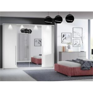 Unique Armario 2 puertas - Con espejo y LEDs - 255  cm - Blanco - INGINA