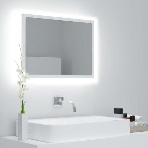 vidaXL Espejo De Baño Led Acrílico Blanco 60x8.5x37 Cm