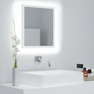 vidaXL Espejo De Baño Led Acrílico Blanco 40x8.5x37 Cm