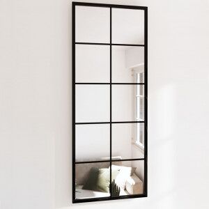 vidaXL Espejo De Pared Metal Negro 100x40 Cm