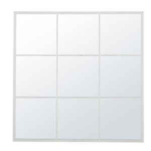 Maisons du Monde Espejo ventana cuadrado de metal blanco 120 x 120