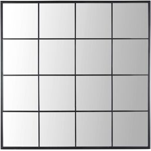 Maisons du Monde Espejo ventana de metal negro 122x122