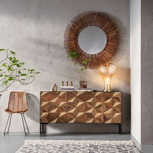 Kare Design Espejo redondo de madera reciclada D120