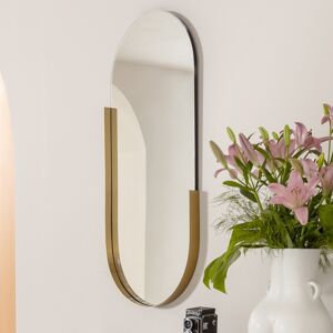 Kare Design Espejo ovalado de acero dorado 114x50