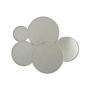 LANADECO Espejo 5 círculos metal plata