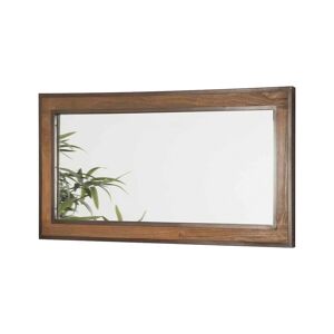 Wanda Collection Espejo grande para cuarto de baño elegancia teca metal 145 x 70