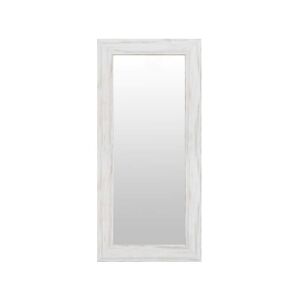 Decowood Espejo de madera decapado blanco de 60x80cm
