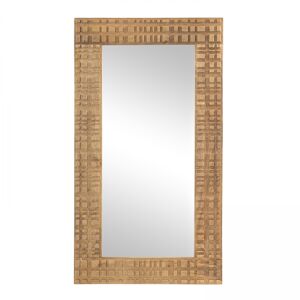 Oviala Espejo tallado de madera de mango macizo de 150 x 80 cm