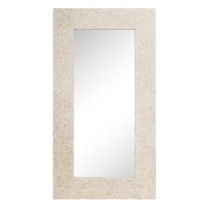 LolaHome Espejo con mosaico blanco de capiz y cristal de 100x186 cm