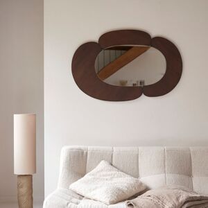 Tikamoon Eda - espejo ovalado de mindi oscuro 115x75 cm