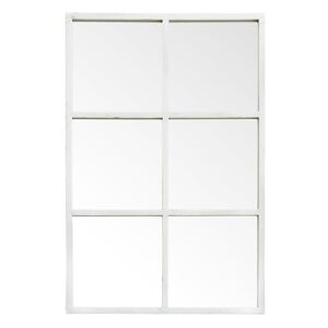 Kenay Home Espejo de pared madera blanco 90 cm x 60 cm