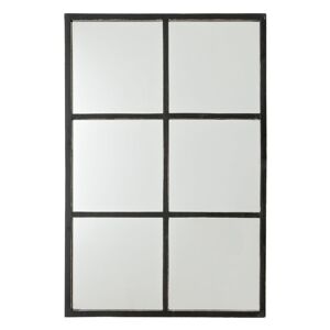 Kenay Home Espejo de pared madera negro 90 cm x 60 cm