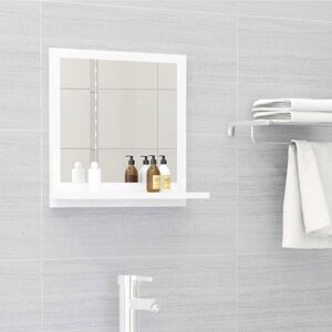 vidaXL Espejo de baño madera contrachapada blanco 40x10,5x37 cm