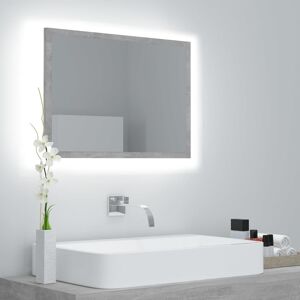 vidaXL Espejo de baño acrílico gris hormigón 60x8,5x37 cm