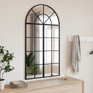 vidaXL Espejo de pared arco de hierro negro 60x110 cm