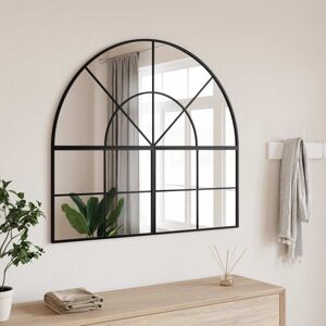 vidaXL Espejo de pared arco de hierro negro 100x90 cm