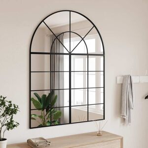 vidaXL Espejo de pared arco de hierro negro 100x130 cm