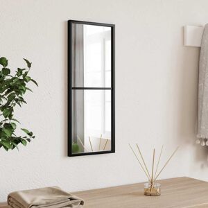 vidaXL Espejo de pared rectangular de hierro negro 20x50 cm