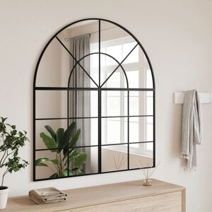 vidaXL Espejo de pared arco de hierro negro 100x50 cm