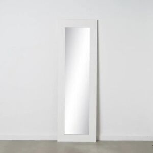 LOLAhome Espejo vestidor con moldura de madera blanco de 57x177 cm