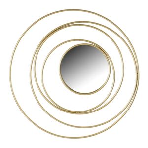 LOLAhome Espejo de anillas dorado de hierro de Ø 70 cm