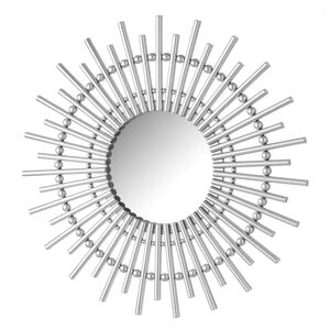 LOLAhome Espejo con varillas plateado de plástico de Ø 49 cm