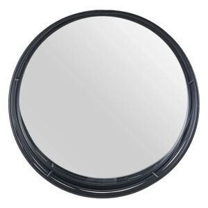 LOLAhome Espejo redondo con varillas negro de metal y cristal de Ø 41x13 cm