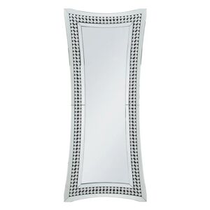 LOLAhome Espejo vestidor con mosaico plateado de cristal de 76x180 cm