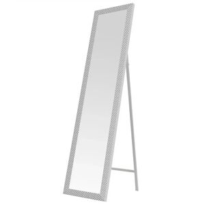LOLAhome Espejo de pie con textura blanco de plástico PE de 37x157 cm