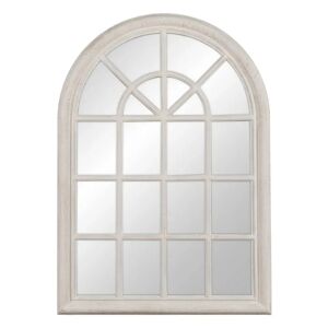 LOLAhome Espejo ventana blanco roto de madera de paulonia de 73x104 cm