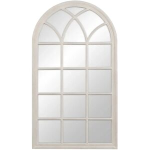 LOLAhome Espejo ventana blanco roto de madera de paulonia de 80x140 cm