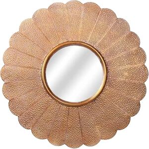 LOLAhome Espejo flor dorado de hierro y cristal de Ø 86 cm