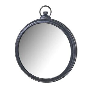 LOLAhome Espejo con anilla de plástico negro de 35x41 cm