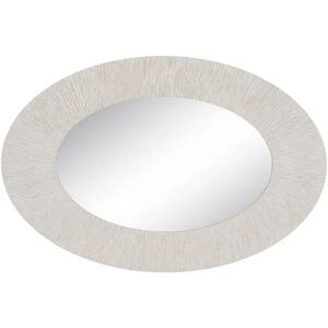 LOLAhome Espejo oval grabado blanco roto de madera de 120x80 cm